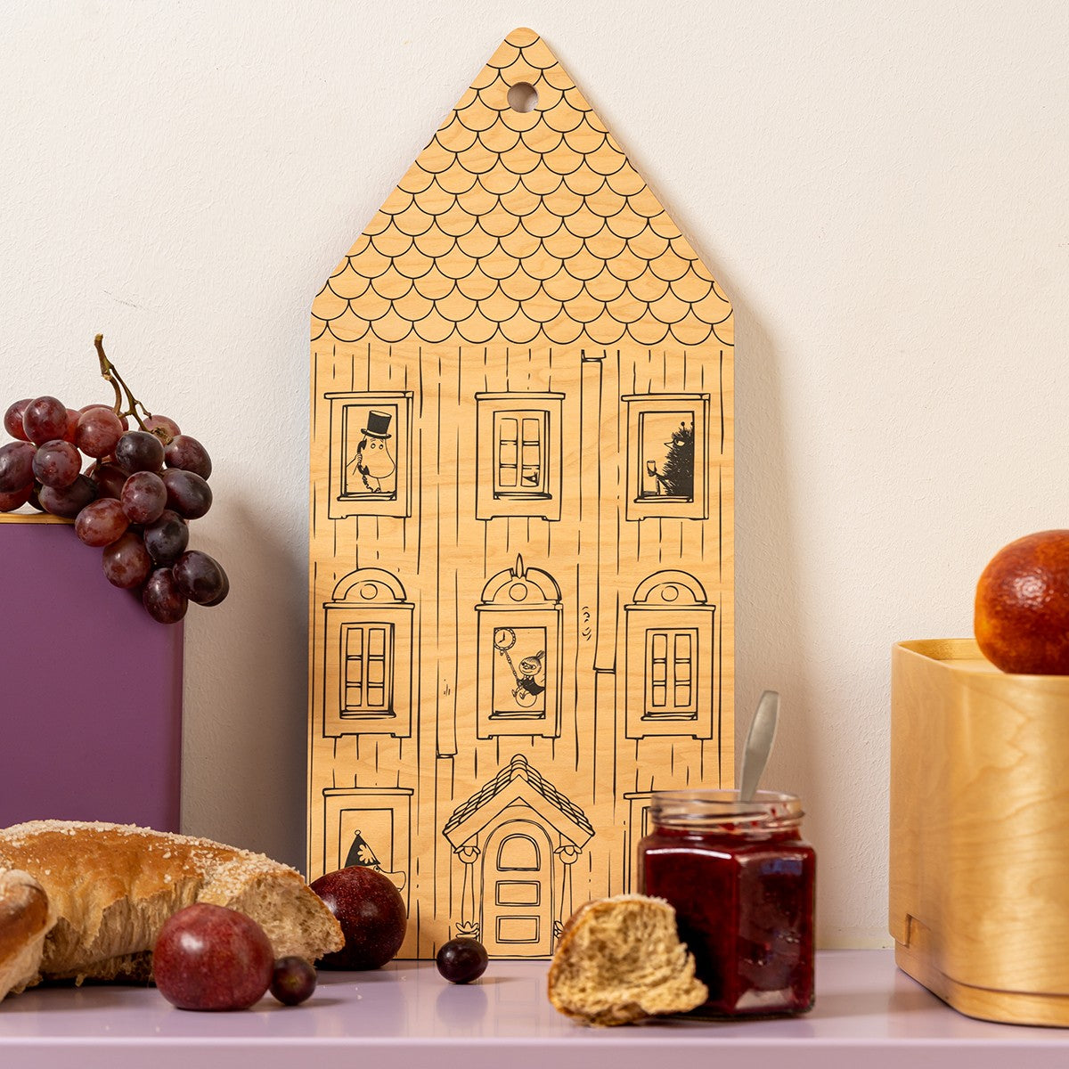Muurla Moomin House Blue / Red Reversible Chop & Serve Board
