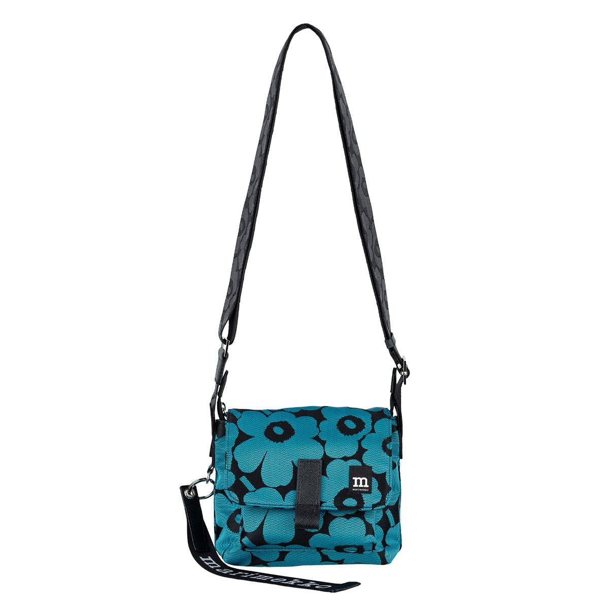 Marimekko Unikko Blue / Black Mini Messenger Shoulder Bag