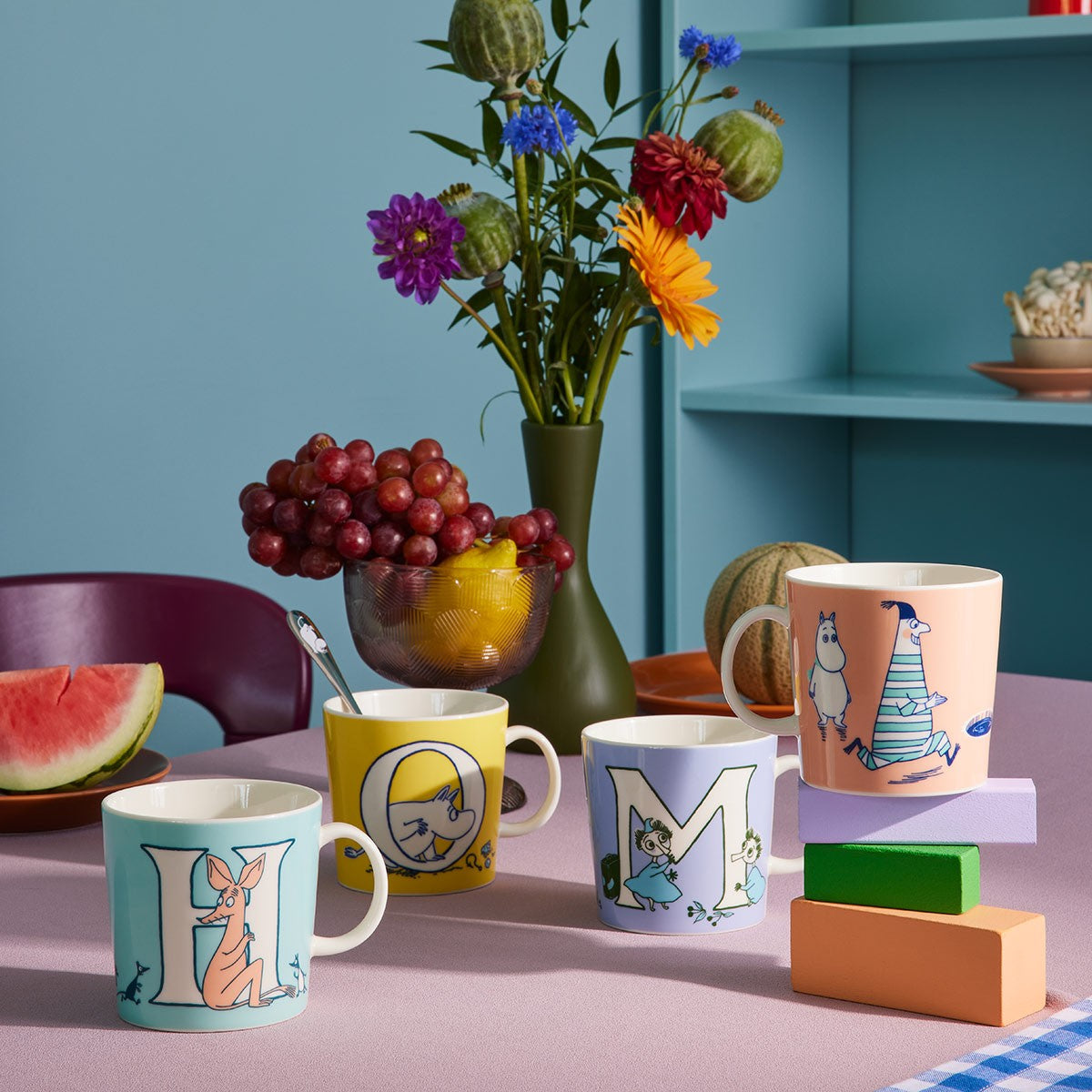 Arabia Moomin ABC Multicolor Mug Set/4 - HOME