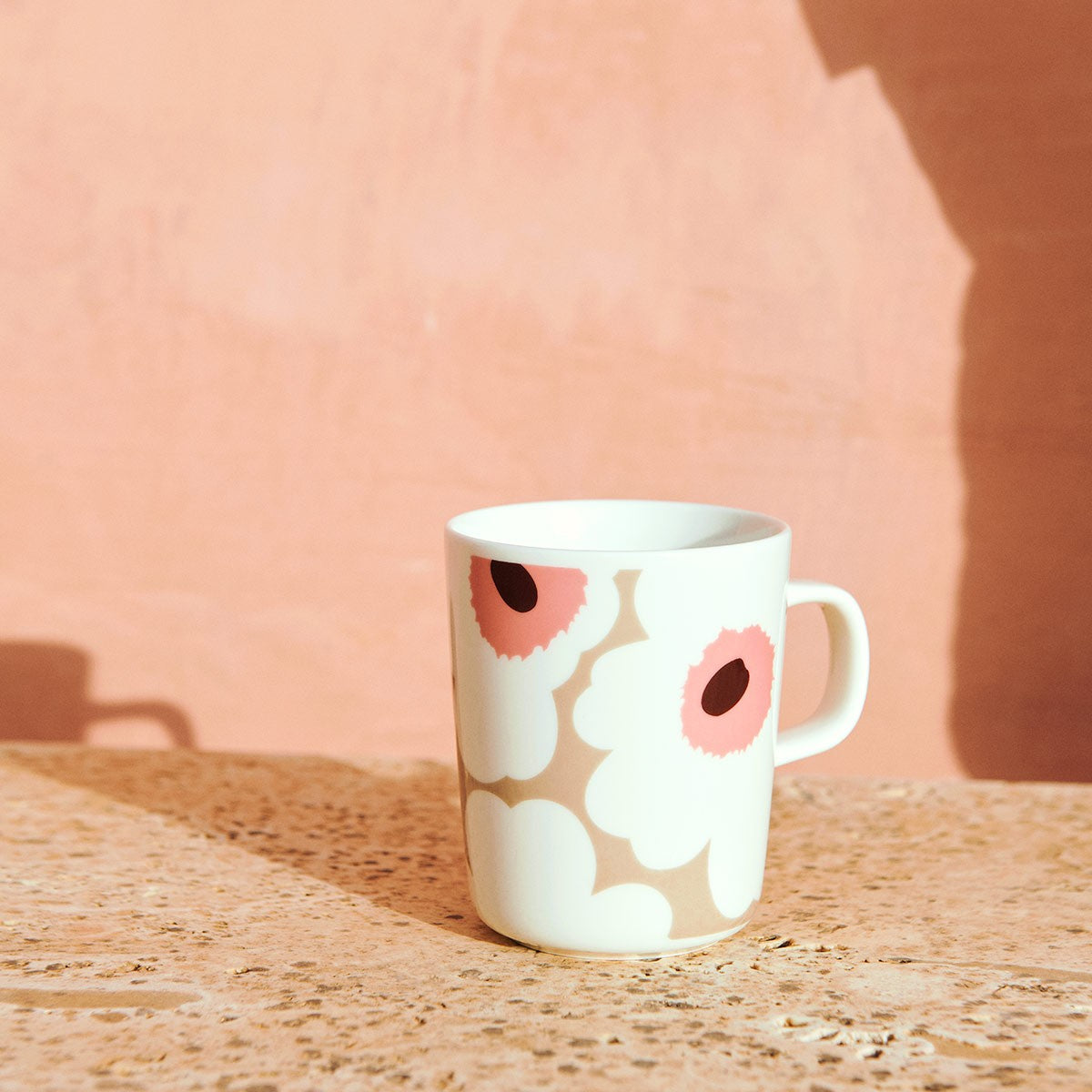 Marimekko Unikko Pink / Brown / Tan Mug