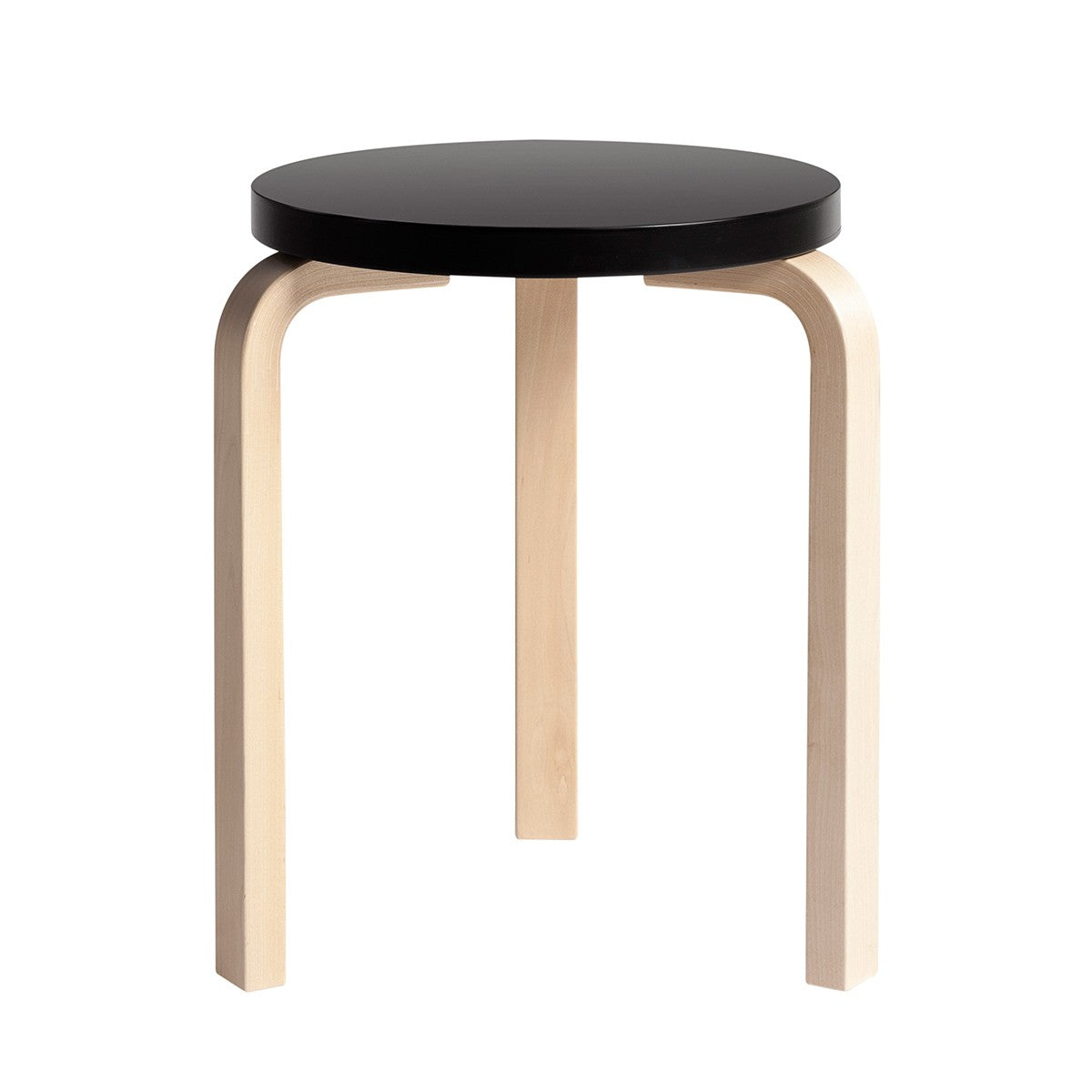 Artek Alvar Aalto Anniversary Stool 60 - Three Legged Stool - Black