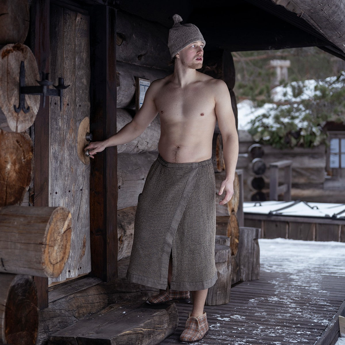 Rento Kenno Brown / Black Waist Towel