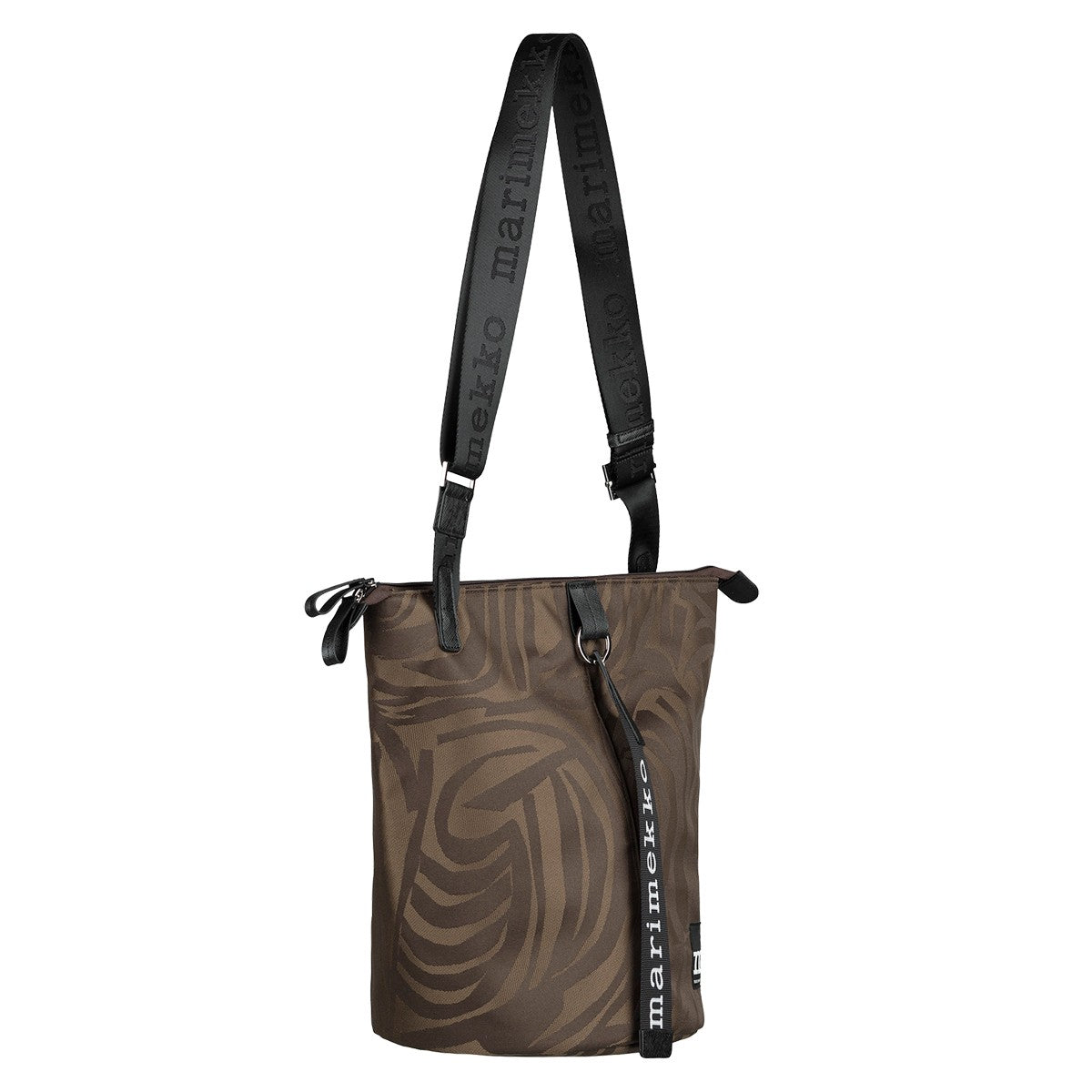 Marimekko Jokuraita Brown / Black All Day Bucket Shoulder Bag