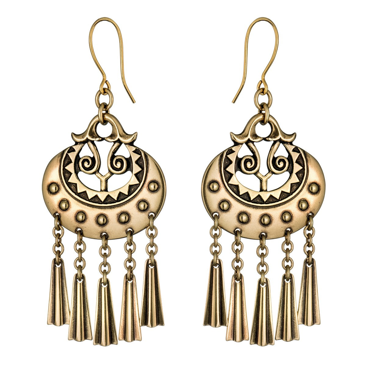 Kalevala Moon Goddess Bronze Earrings - Large