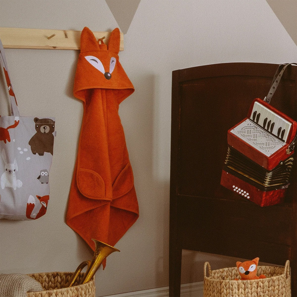 Pentik Hooded Orange Fox Towel