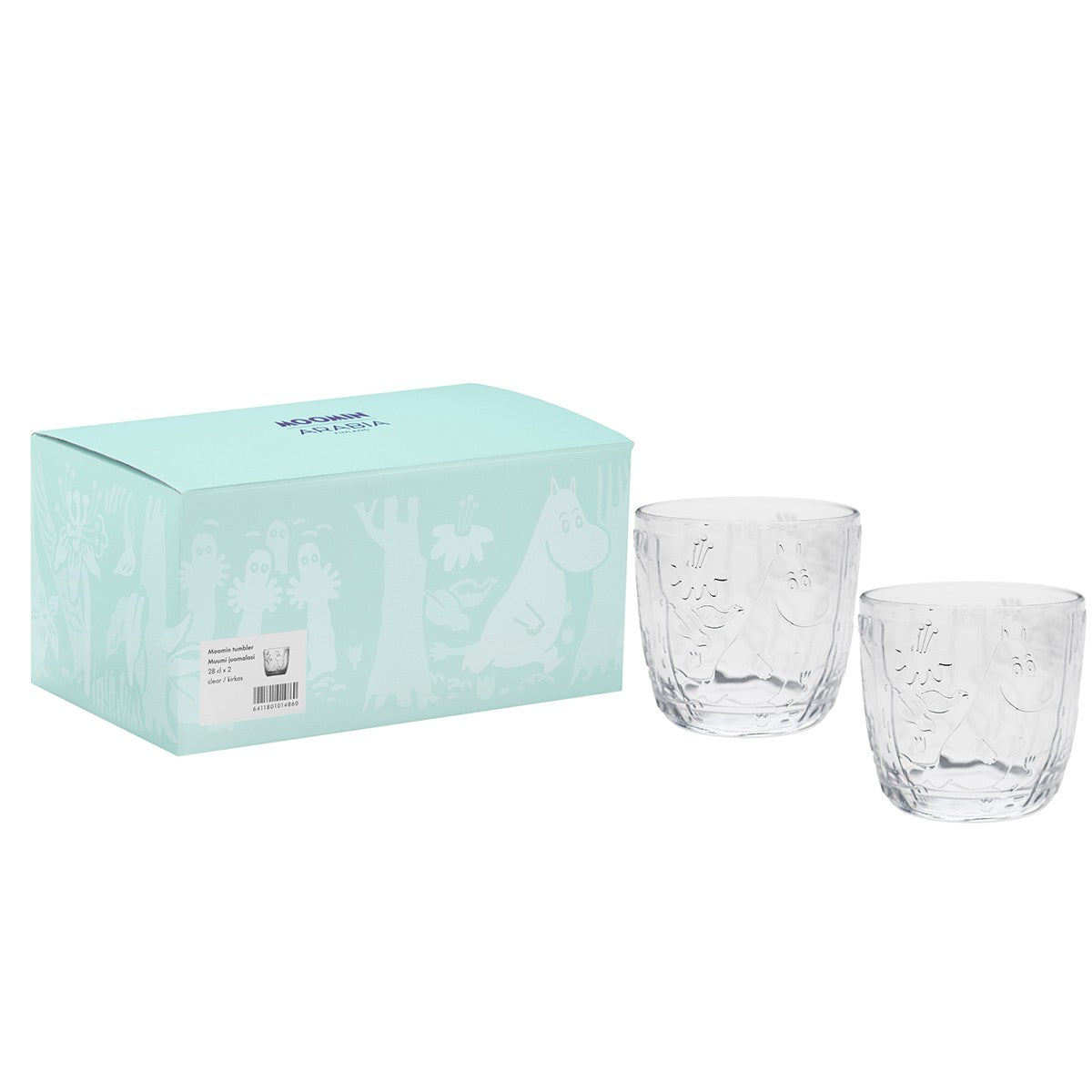 Arabia Moomin Mystical Forest Clear 2pc Tumblers - 9-1/2 oz