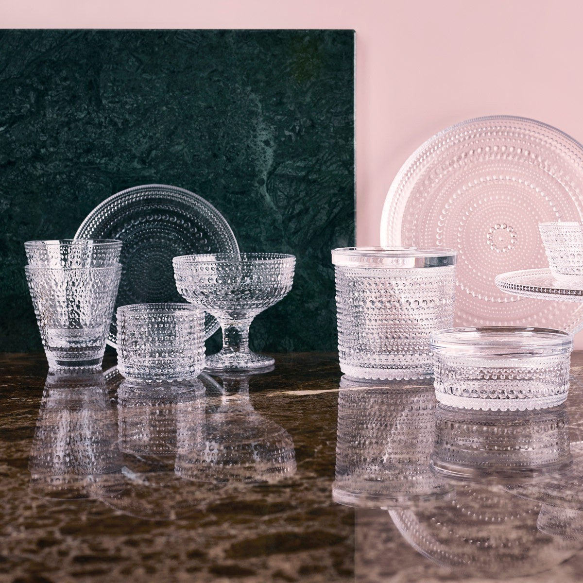 iittala Kastehelmi Clear Candle Holders - Set of 2