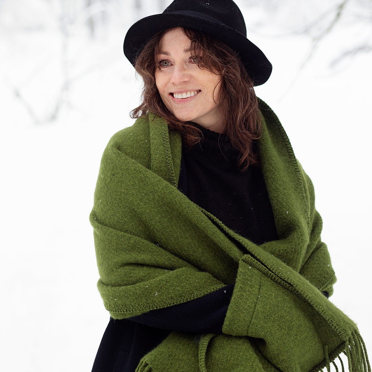 Lapuan Kankurit Uni Olive Wool Pocket Shawl