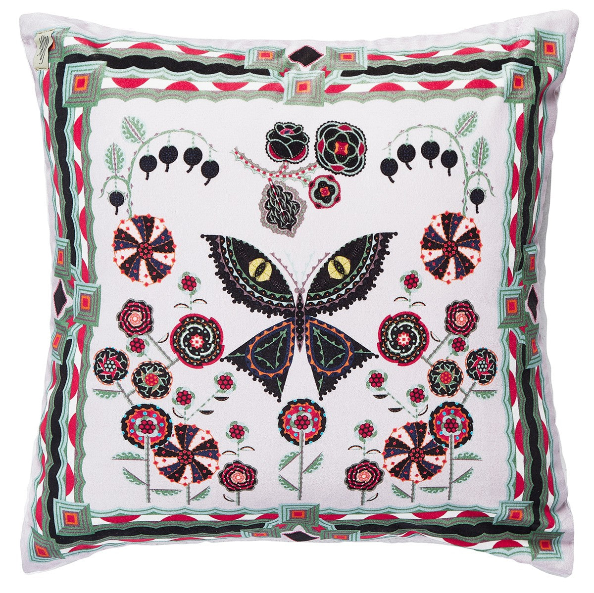 Klaus Haapaniemi Scary Cat Velvet Throw Pillow