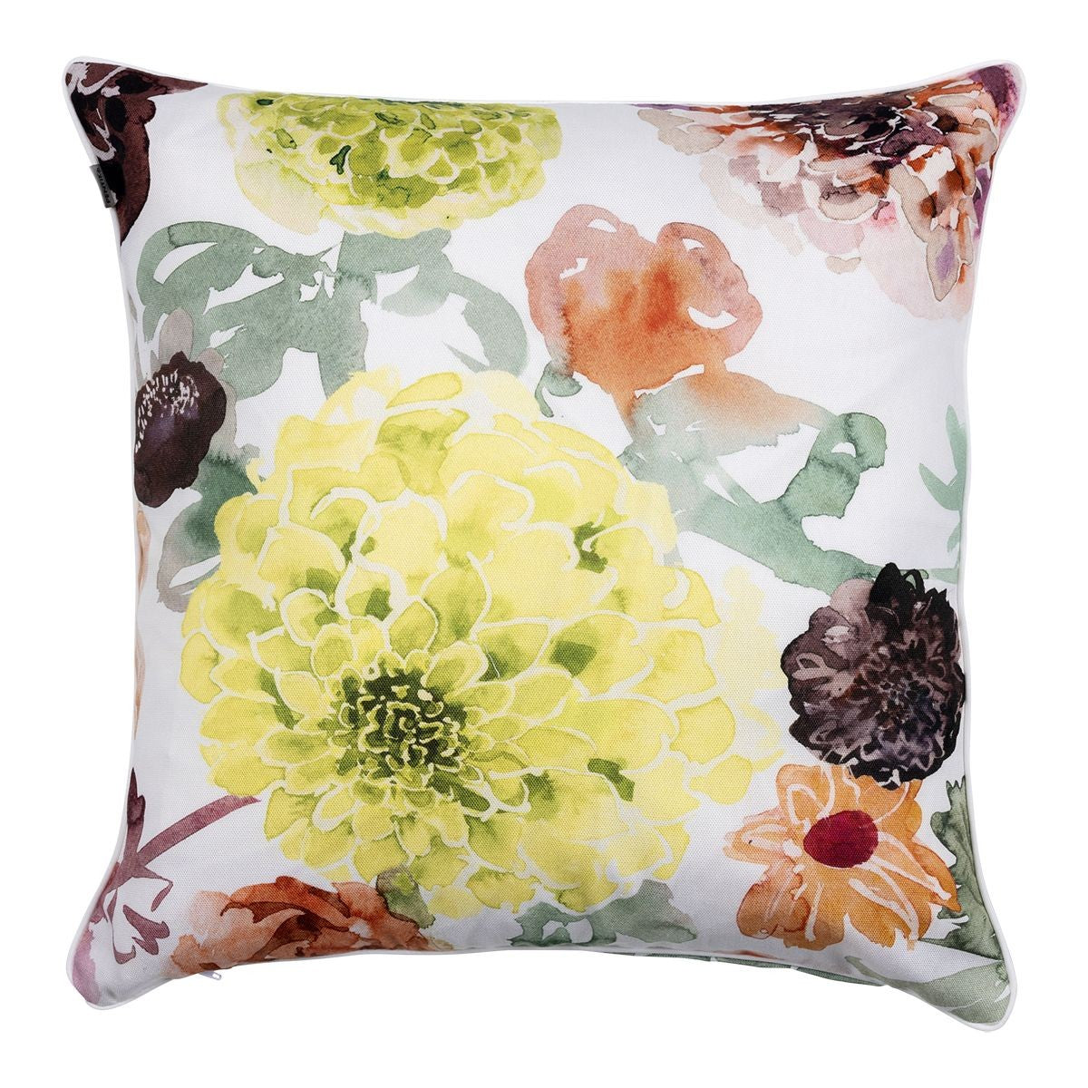 Pentik Daalia White / Green / Multi Throw Pillow
