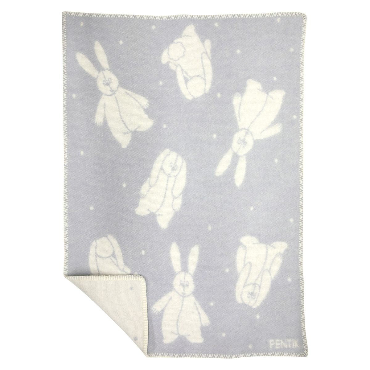 Pentik Halipupu Light Grey / White Baby Blanket