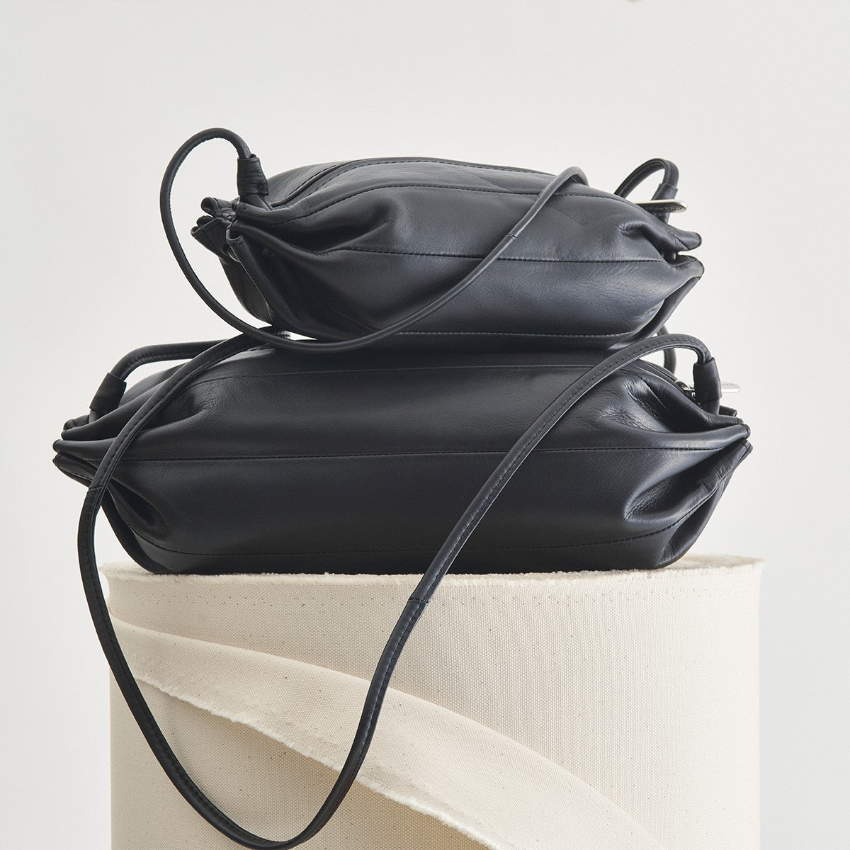 Marimekko Pikku Karla Black Leather Shoulder Bag