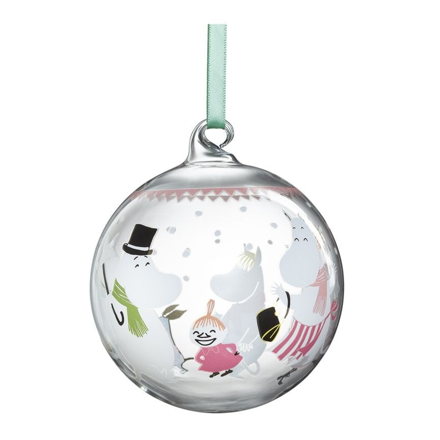 Muurla Moomin Festive Spirits Glass Ball Ornament - 3-1/2"