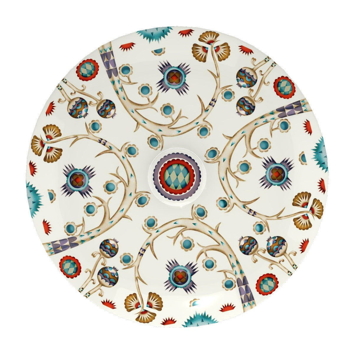 iittala Taika White / Blue Soup Bowl w/ Lid