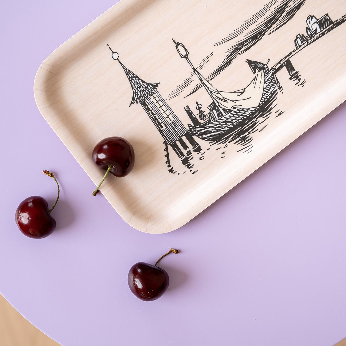 Muurla Moomin The Pier Wood / Black Small Tray