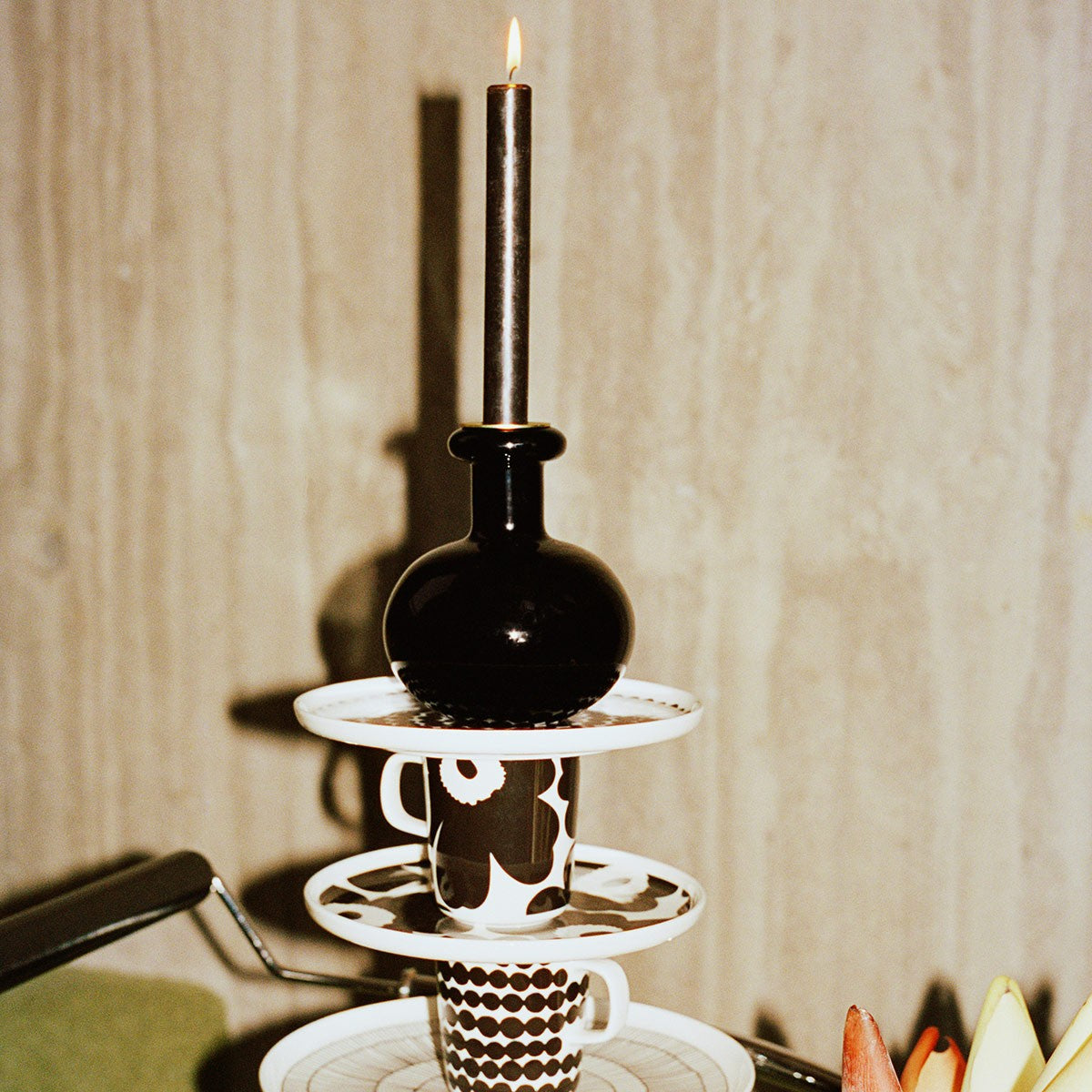 Marimekko Butticula Black Candle Holder