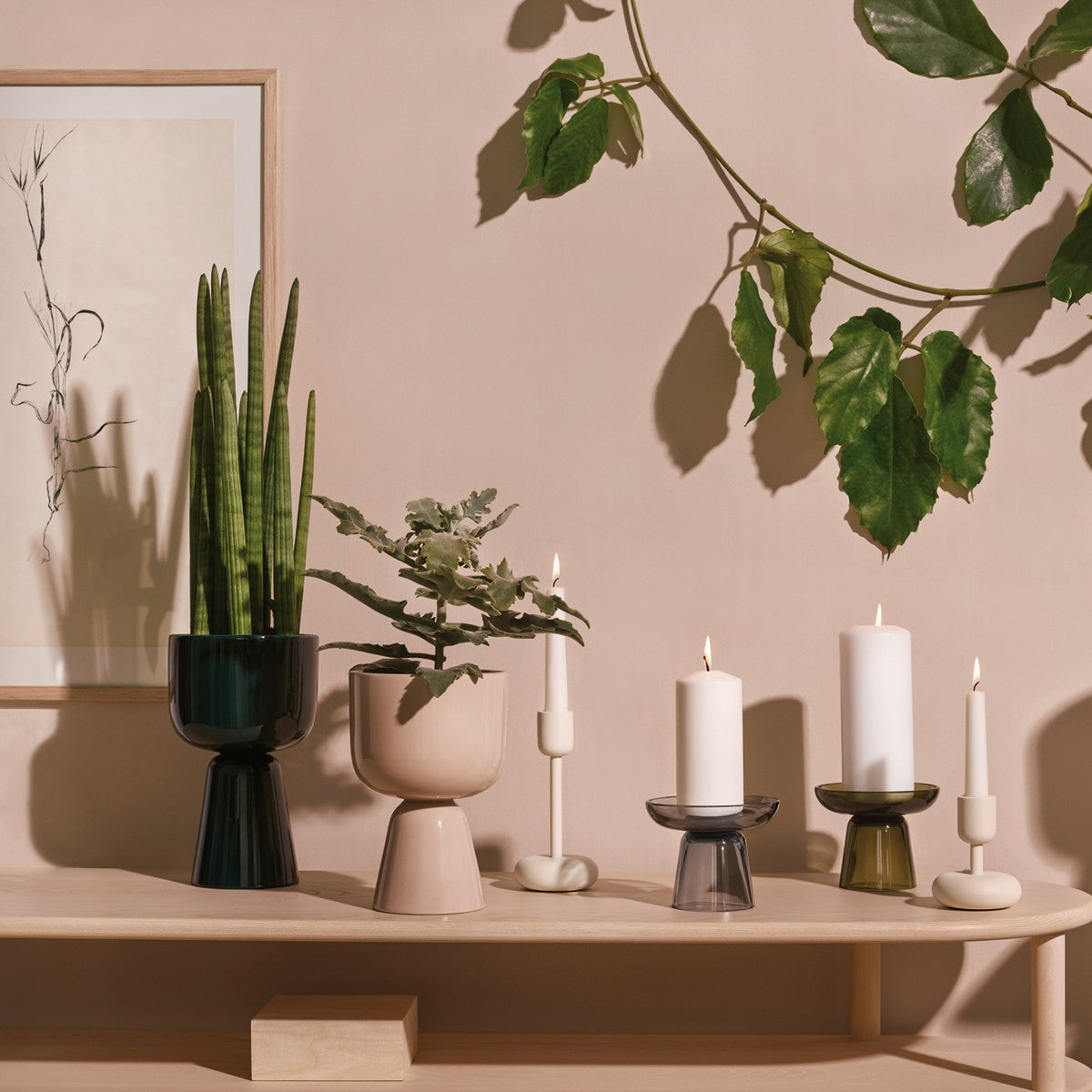 iittala Nappula Beige Short Plant Pot