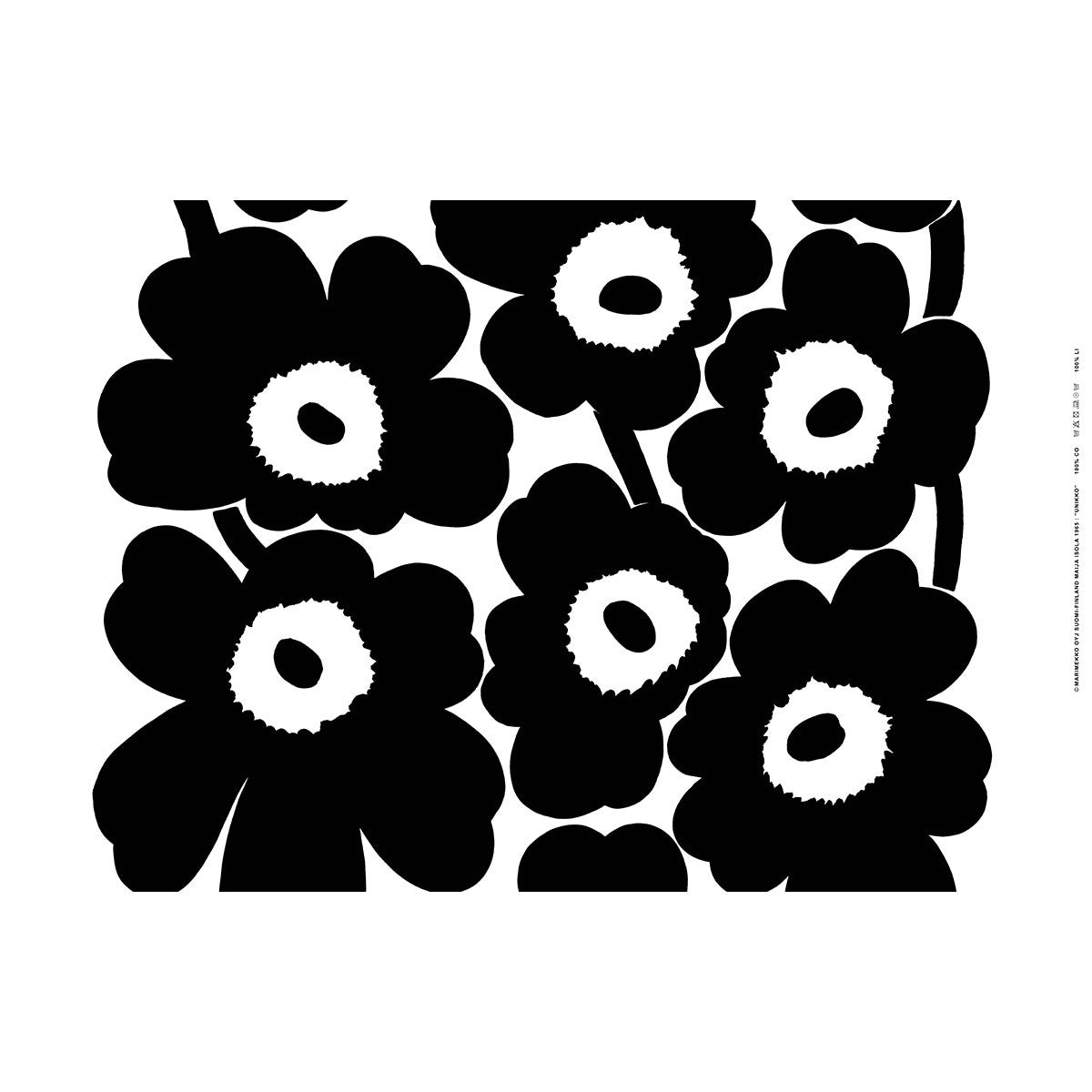 Marimekko Unikko White / Black Medium Weight Cotton Fabric