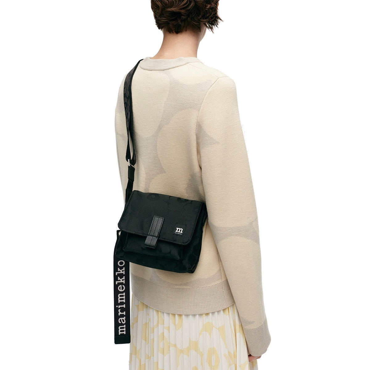 Marimekko Unikko Black Mini Messenger Bag