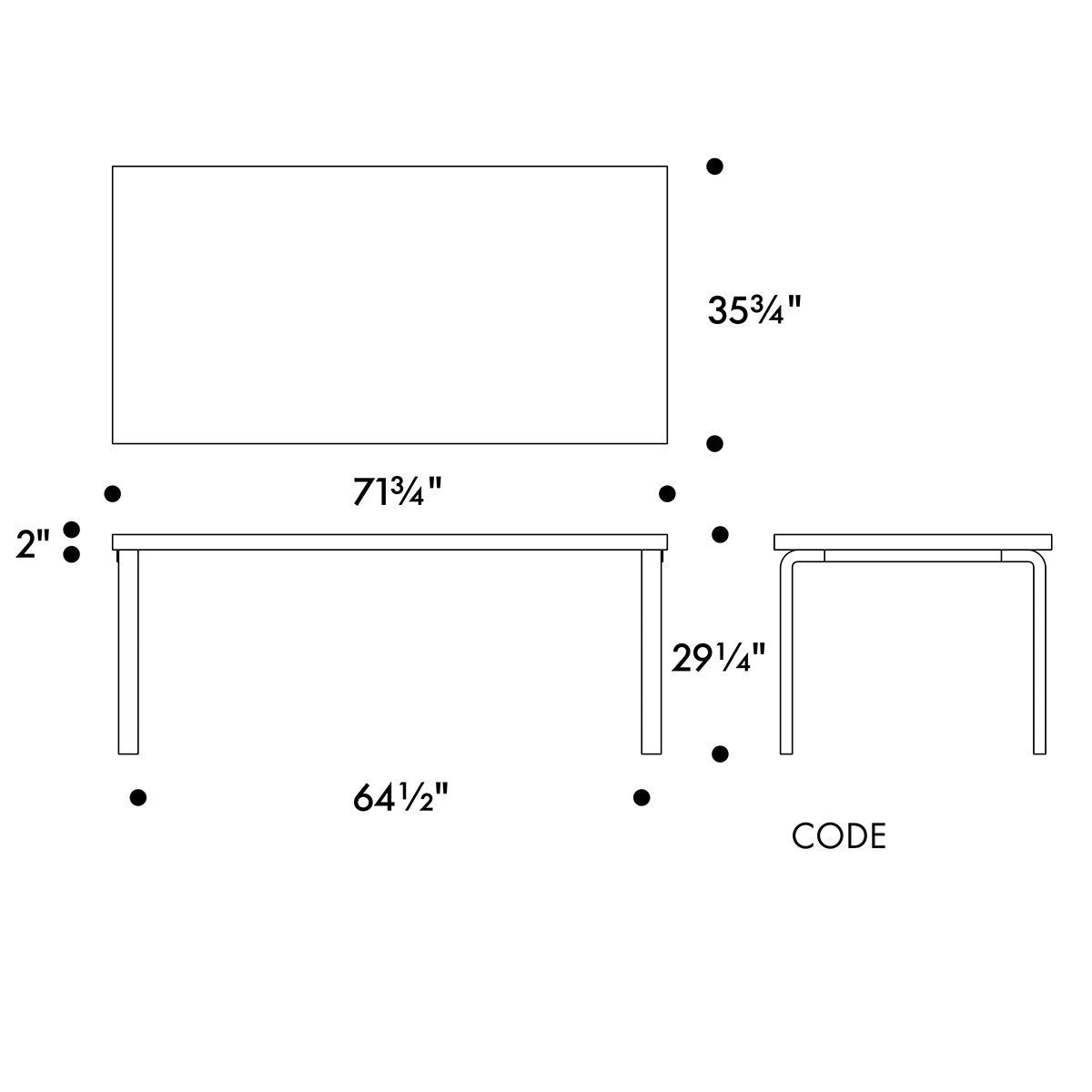 Artek Alvar Aalto 83 Table