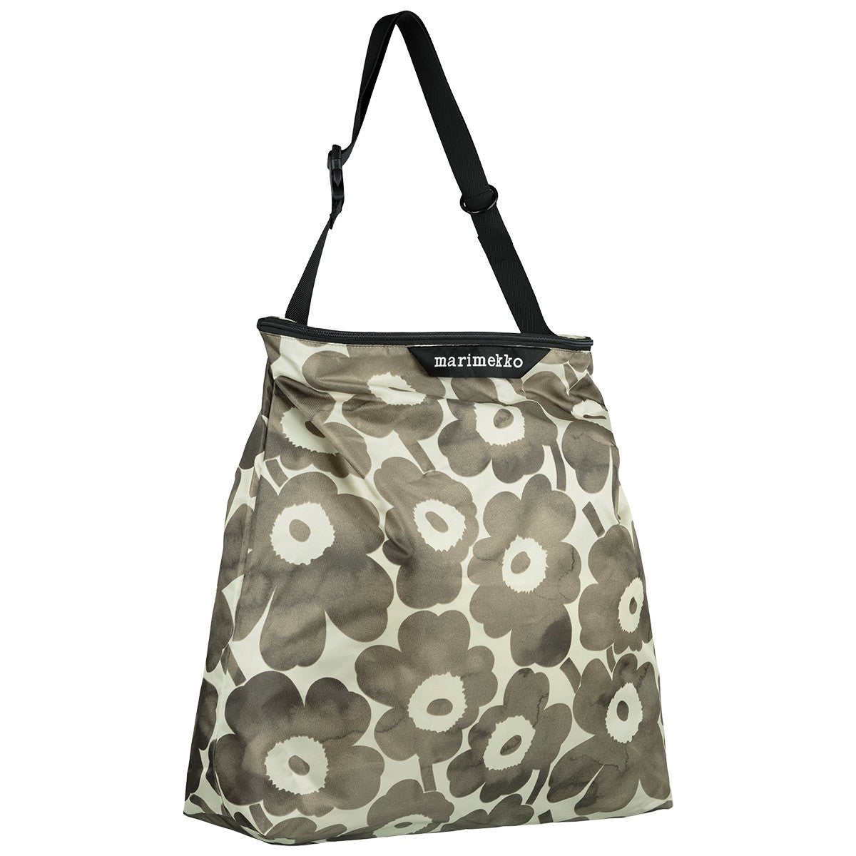 Marimekko Unikko Charcoal / Cream Large Neat Crossbody Shoulder Bag