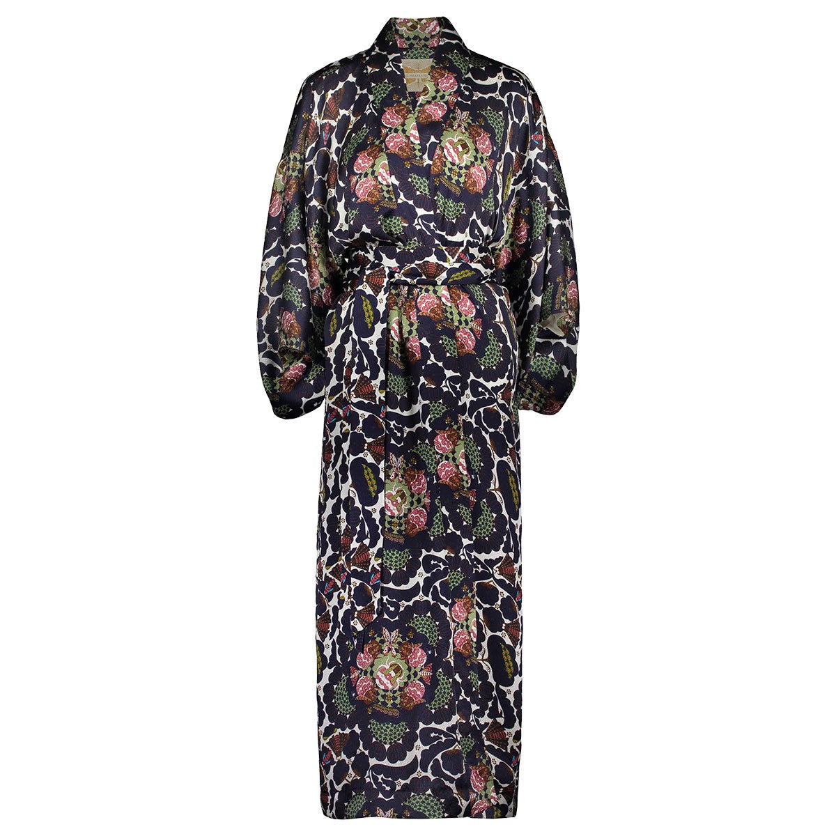 Klaus Haapaniemi Navy / White / Pink Midsummer Night Silk Kimono - One Size