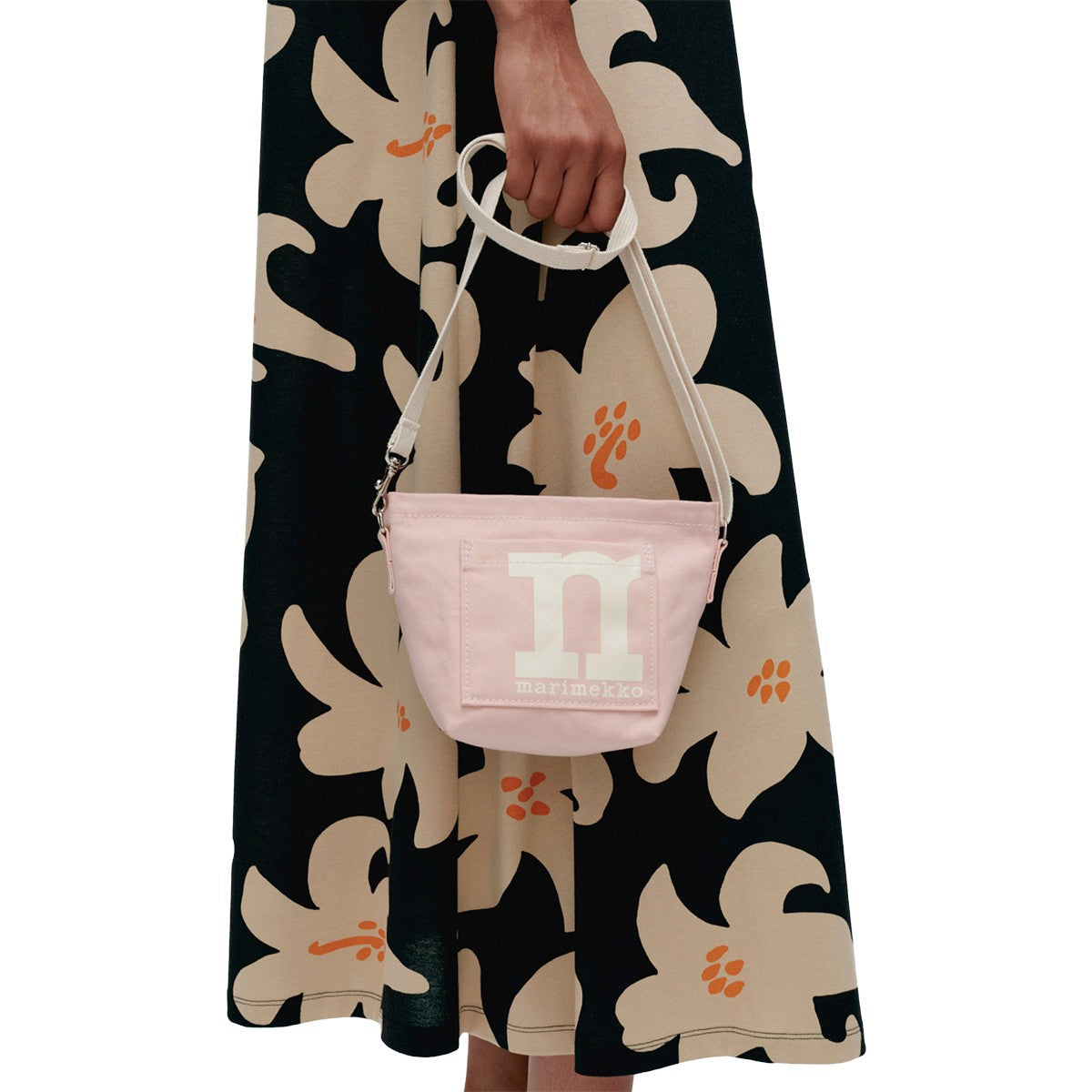 Marimekko Solid Light Pink / Off White Mono Mini Crossbody Bag
