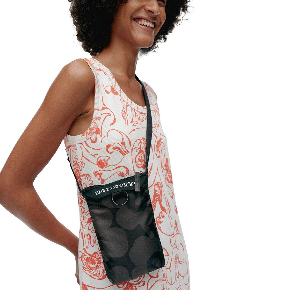 Marimekko Unikko Black / Dark Grey Neat Phone Pocket
