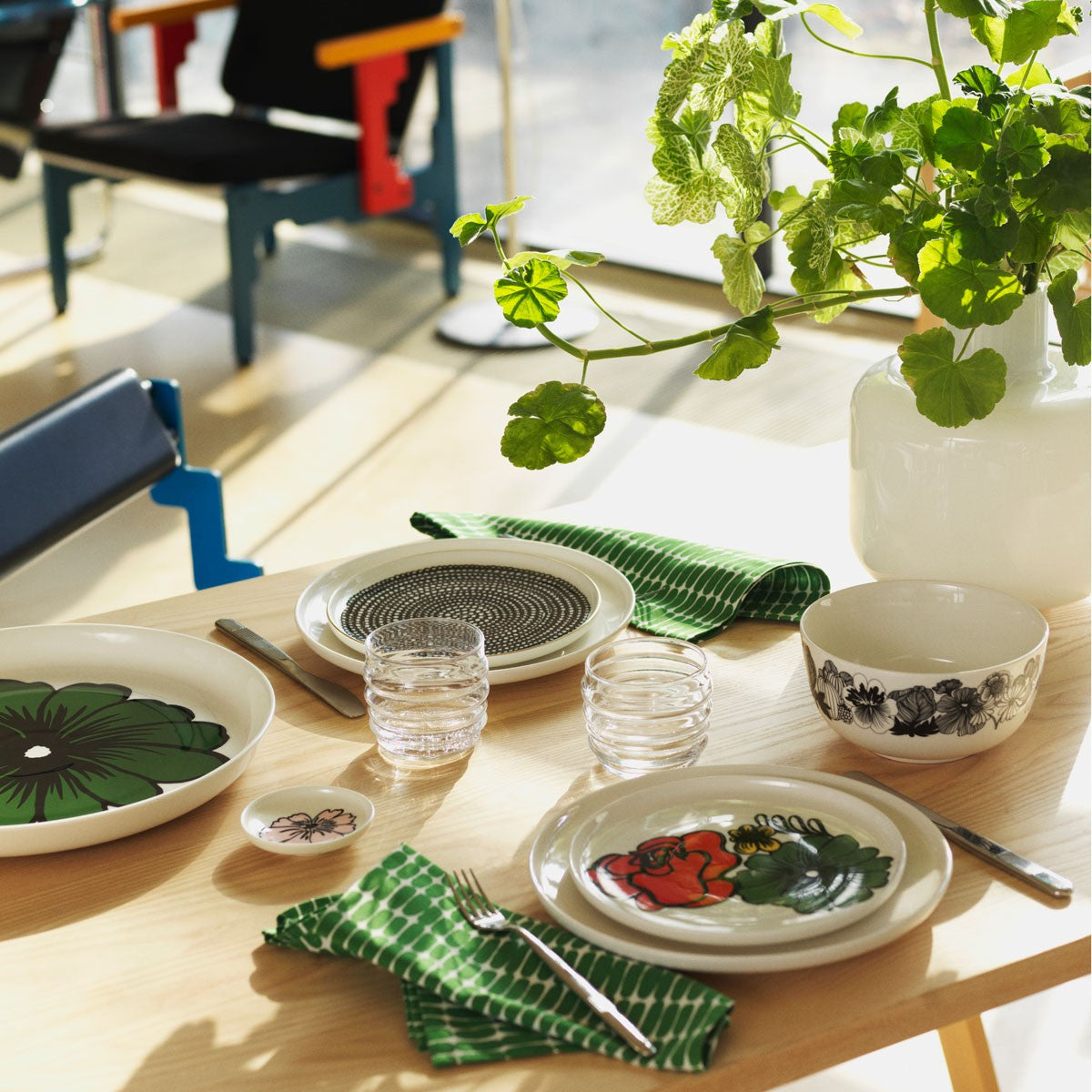 Marimekko Socks Rolled Down Clear Tumblers - Set of 2