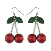 aarikka Kirsikka Wine Red / Green Earrings