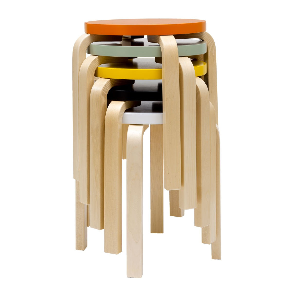 Artek Alvar Aalto Anniversary Stool E60 - Four Legged Stool - White