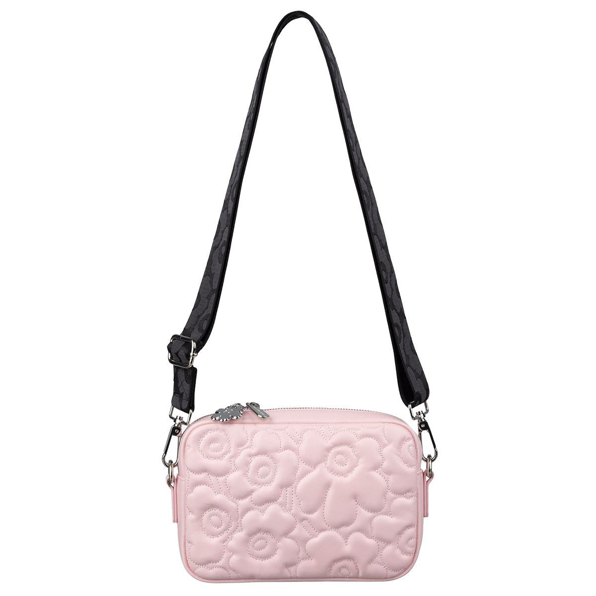 Marimekko Unikko Light Pink / Black Soft Gratha Leather Shoulder Bag