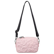 Marimekko Unikko Light Pink / Black Soft Gratha Leather Shoulder Bag