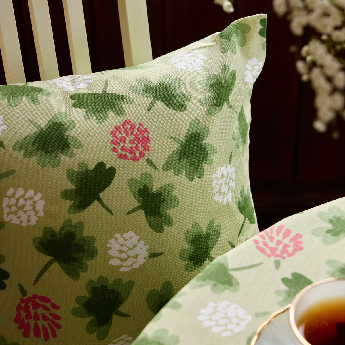 Finlayson Sopo Green / Pink / White Throw Pillow