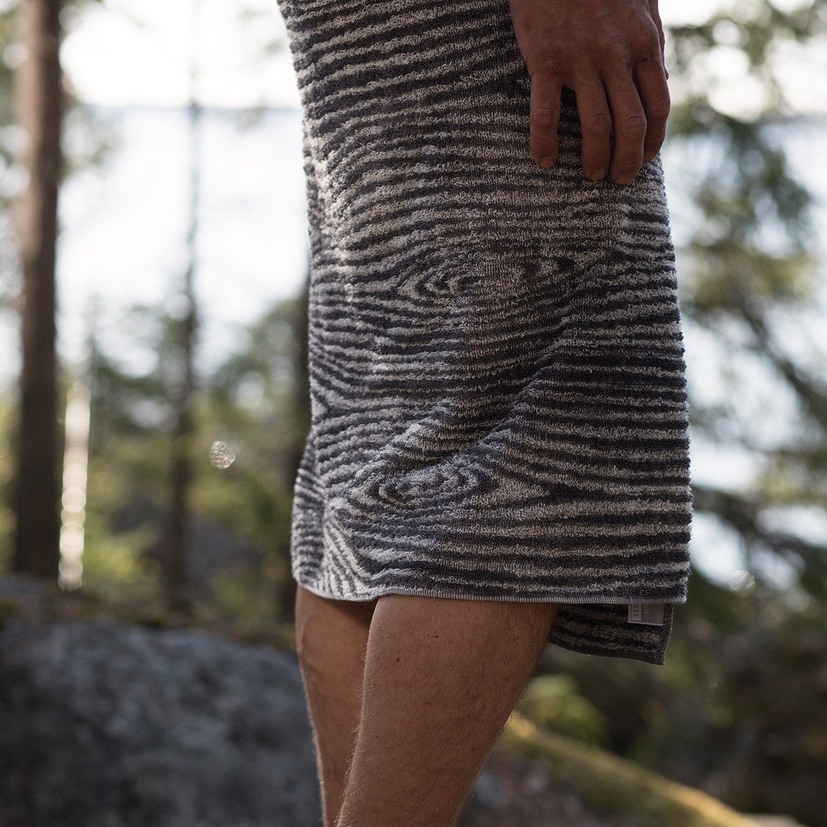 Lapuan Kankurit Viilu Black Sauna & Bath Towel