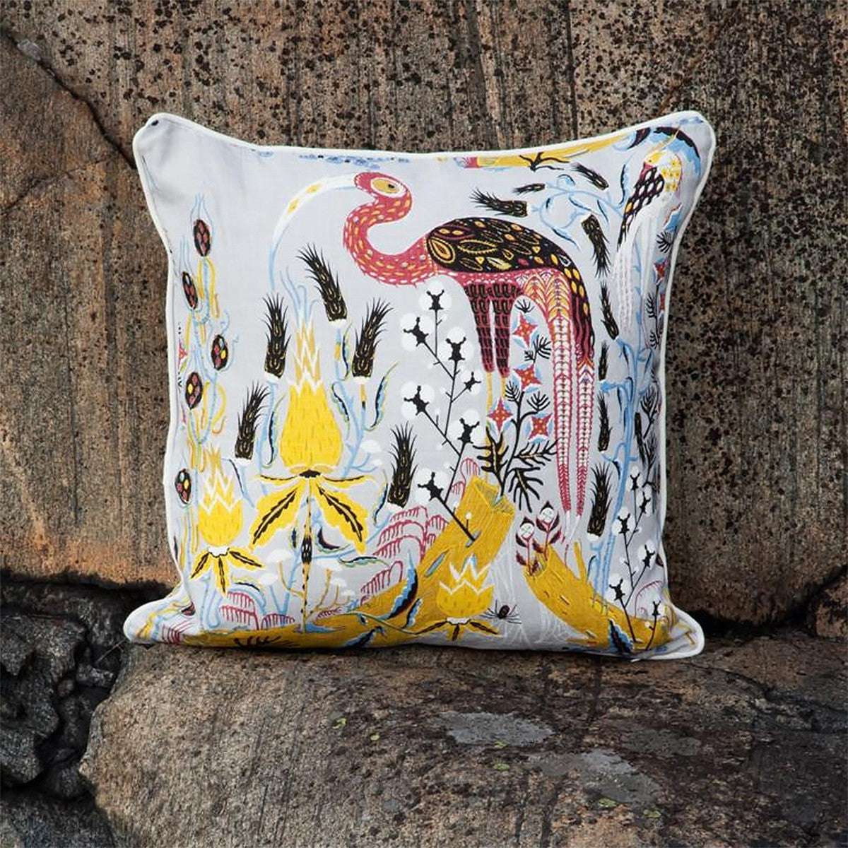 Klaus Haapaniemi Crane Grey Throw Pillow