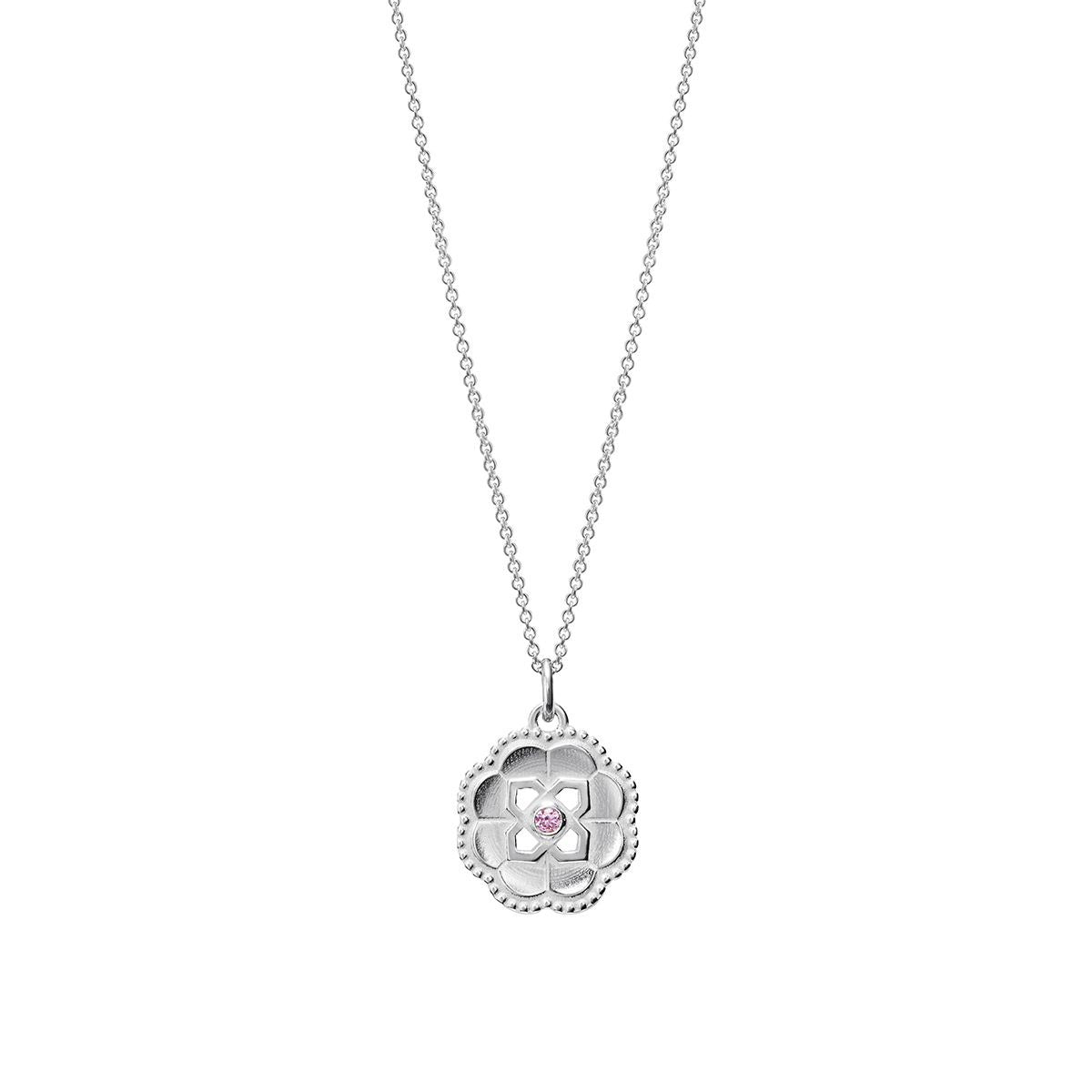 Kalevala Pink Ribbon 2023 Sailor's Knot Silver / Pink Necklace