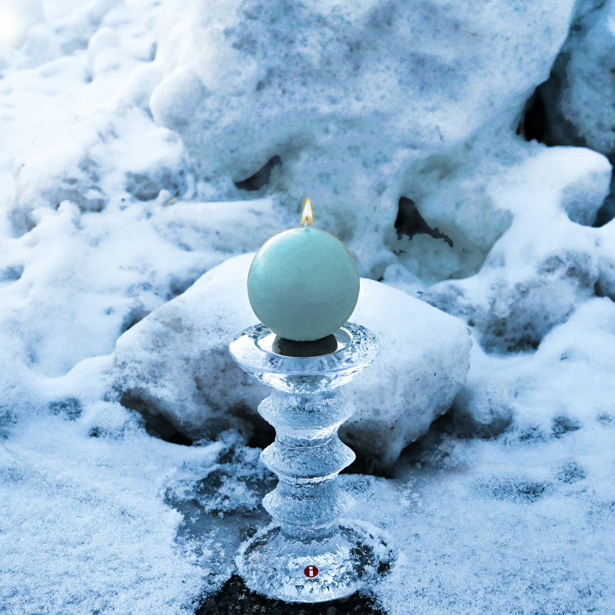 Festivo Light Blue Ball Candles - Set of 2