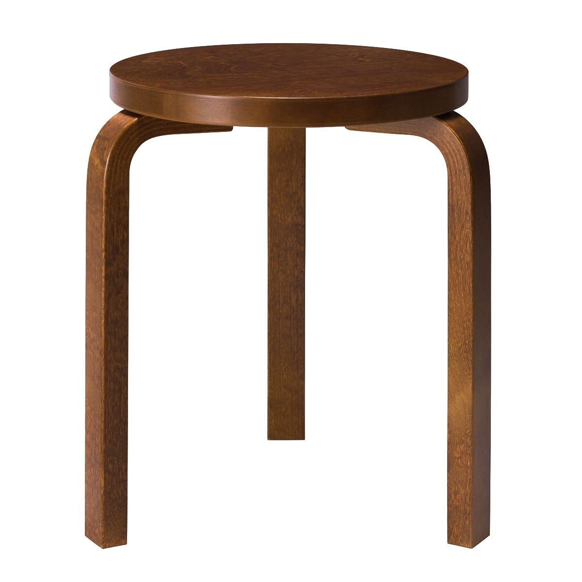 Artek Alvar Aalto Stool 60 - Three Legged Stool - Walnut Stained