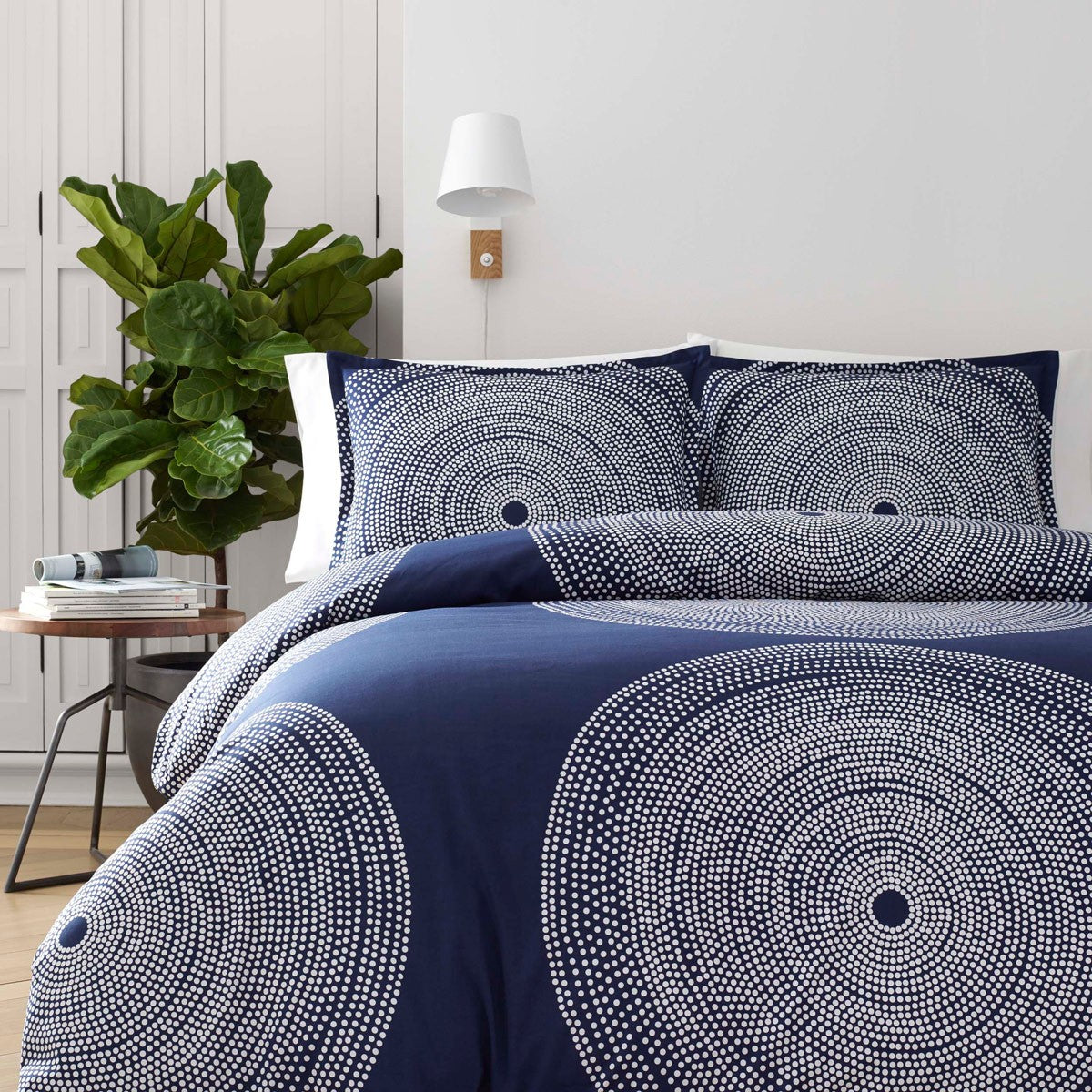 Marimekko Fokus Blue Full / Queen Duvet Cover Set