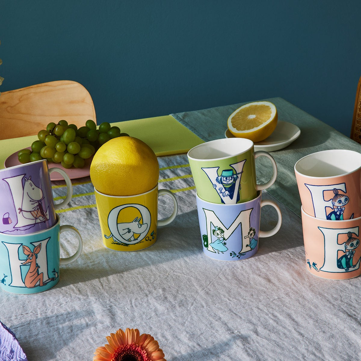 Arabia Moomin ABC Multicolor Mug Set/4 - HOME
