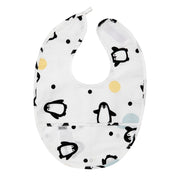 Pentik Pingviini Black / White Acrylic-Coated Cotton Bib