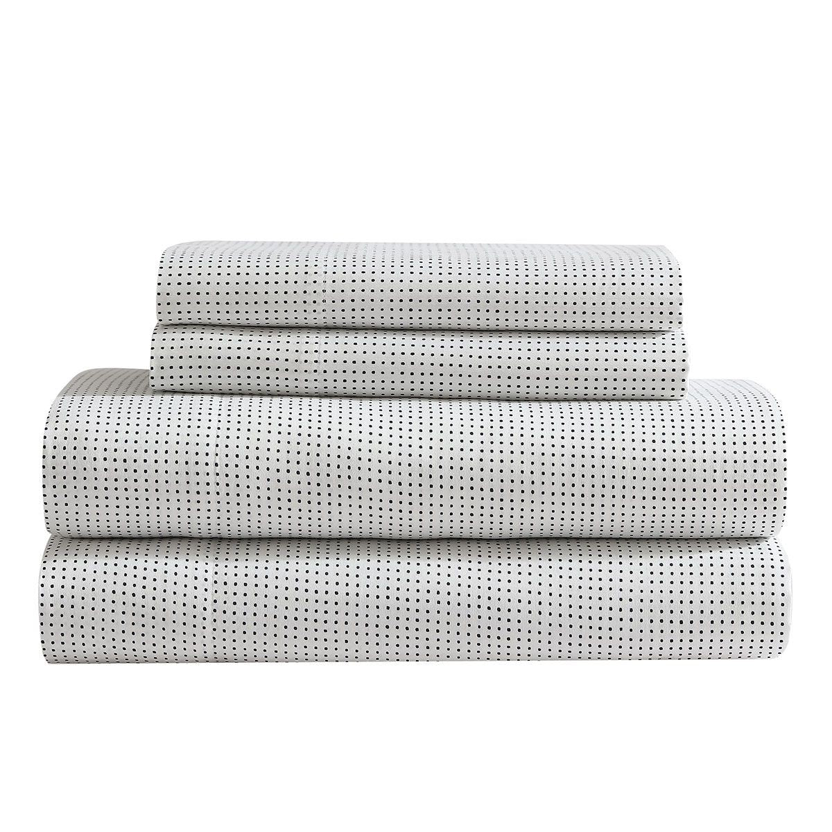 Marimekko Muru White / Navy Blue King Sheet Set