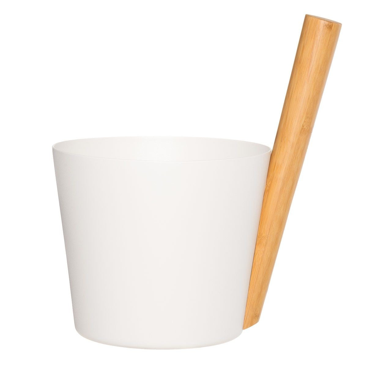 Rento Aluminum / Bamboo White Sauna Bucket