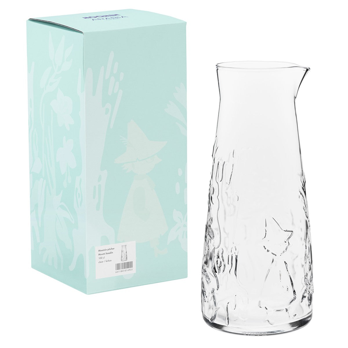 Arabia Moomin Mystical Forest Clear Glass Pitcher