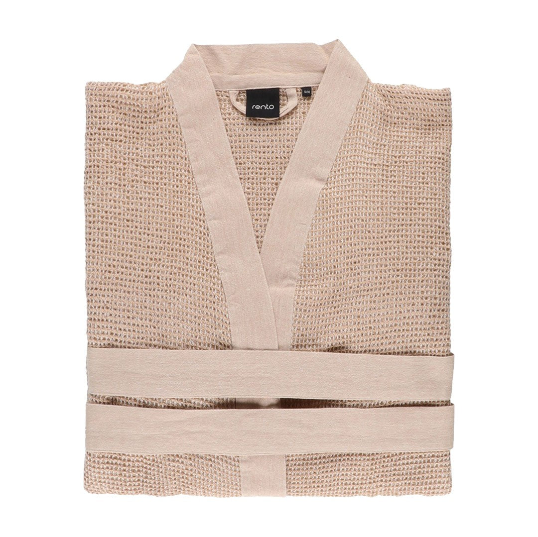 Rento Kenno Beige / White Bathrobe