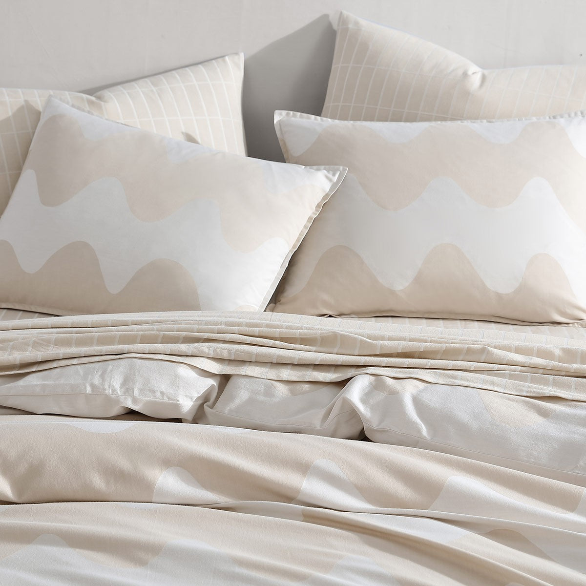 Marimekko Lokki Beige / White King Duvet Cover Set